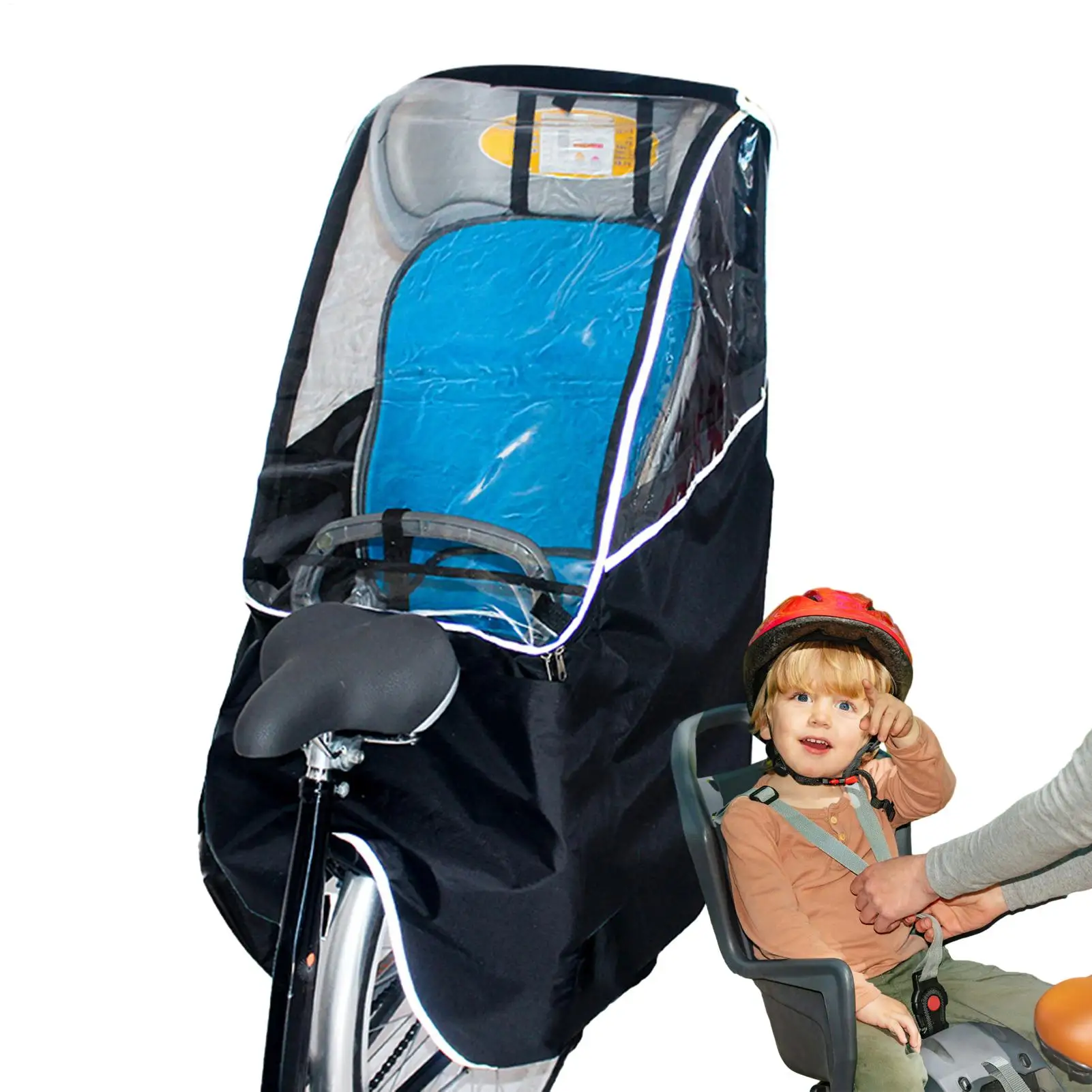Child Bike Seat Canopy Outdoor Wind Protection Bicycle Rear Seat Rain Awning Portable  Waterproof Bike Back Seat Covers