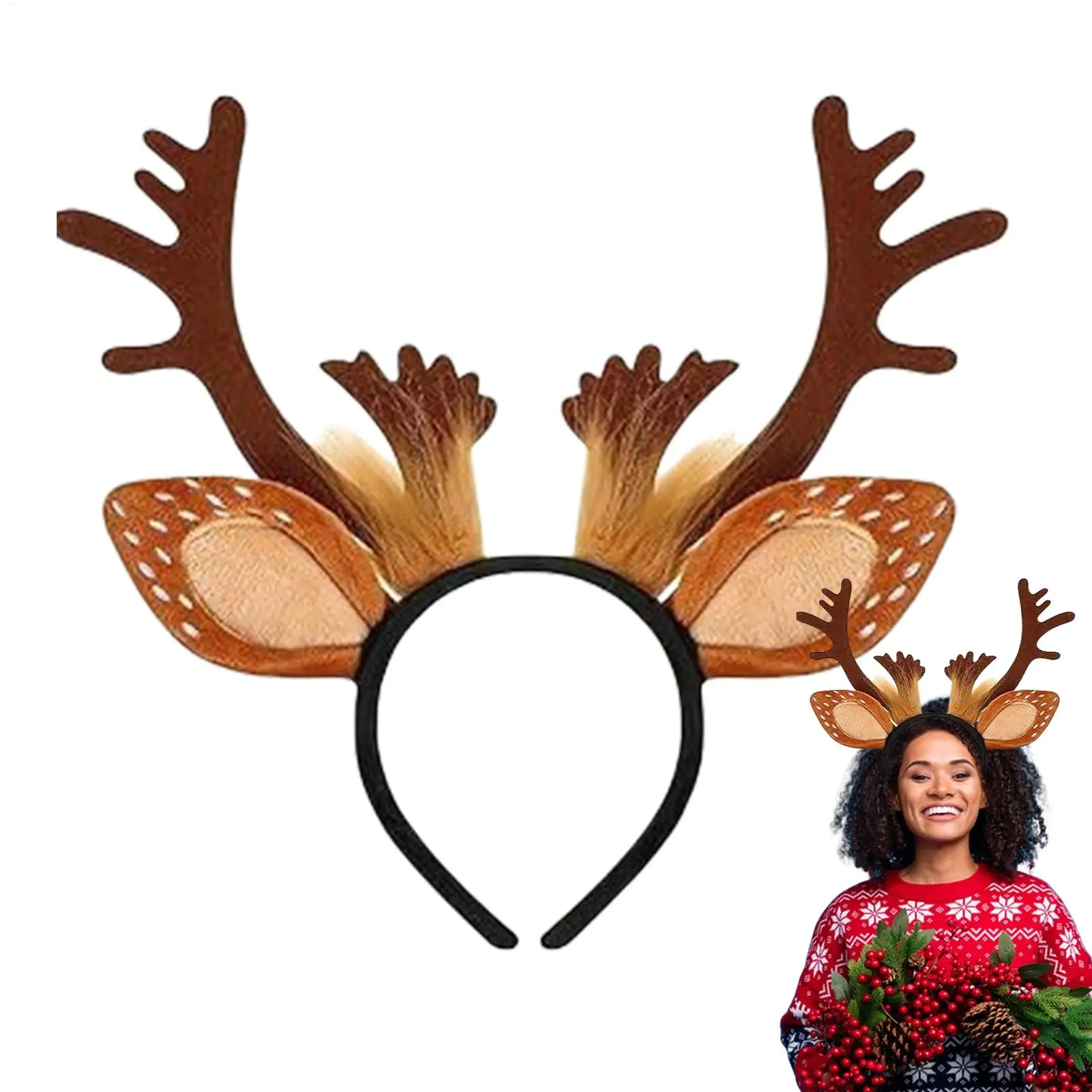 Hirschgeweih-Stirnband, Weihnachts-Cosplay-Kopfbedeckung, niedliches Anzieh-Haarband, Cosplay-Kostüme und Accessoires für soziale Versammlungen