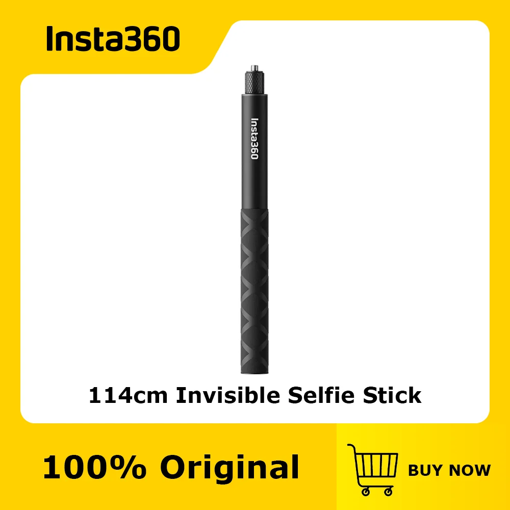 Official & Original Insta360 114cm Invisible Selfie Stick, High strength materials enable stable use with Insta360 cameras.