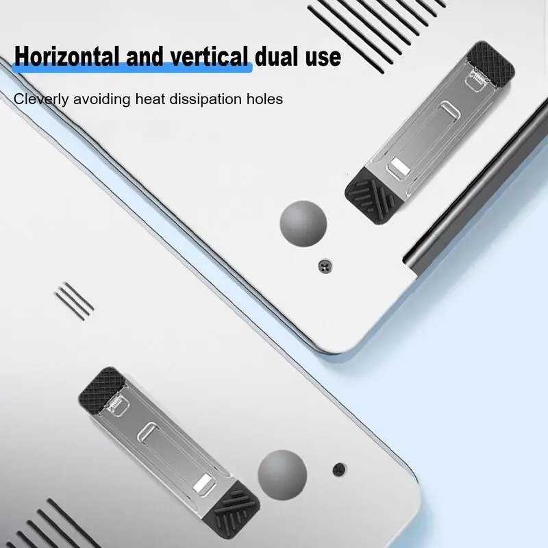 2pcs Mini Laptop Holder Foldable Keyboard Stand Notebook Riser Feet Nonslip Aluminium Alloy Heat Dissipation Stand