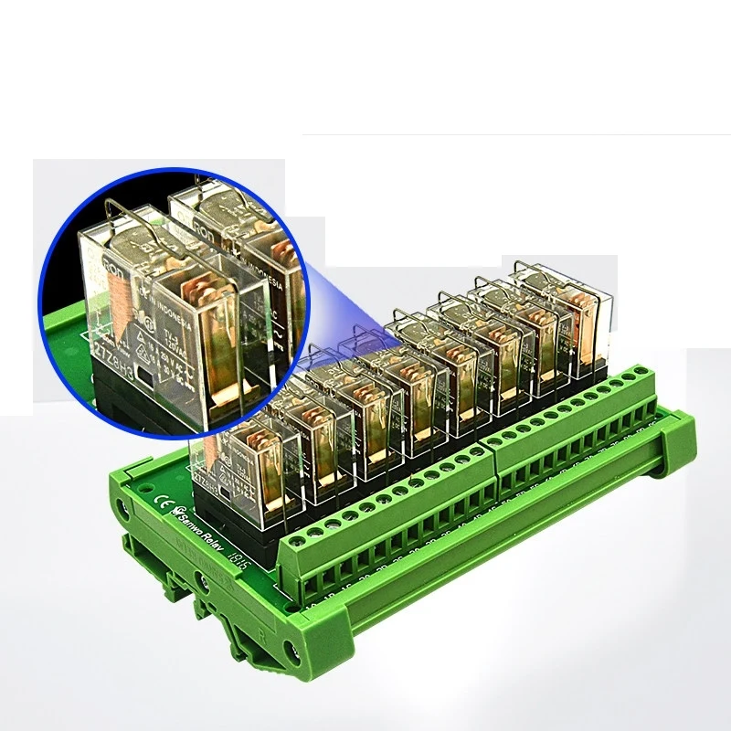 Relay Module Control Signal Control Board PLC Output Amplifier Board 8 Channels 24V16A Normally Open Normally Closed