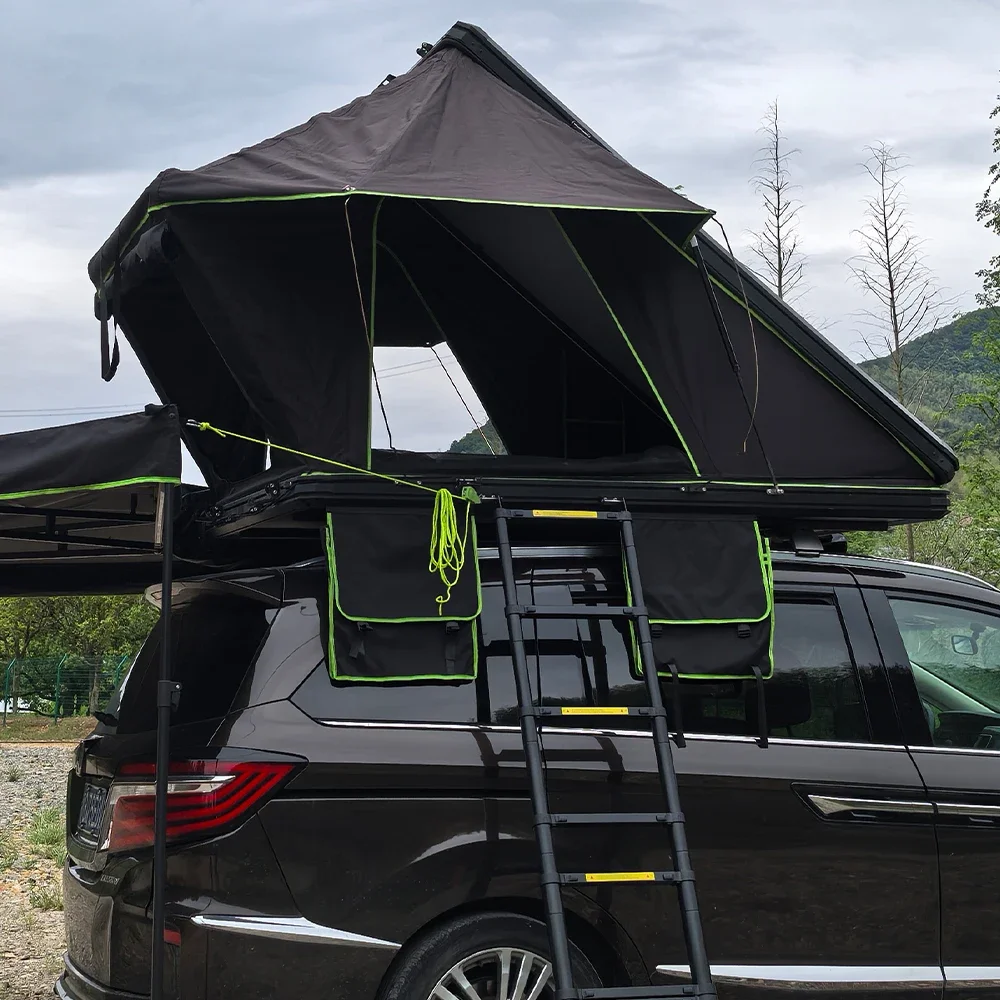 2025 Hard Shell Rooftop Tent Low Profile Aluminum Hardtop Pop up 1.3m/1.4m Car Roof Top Tent for 4 Seasons