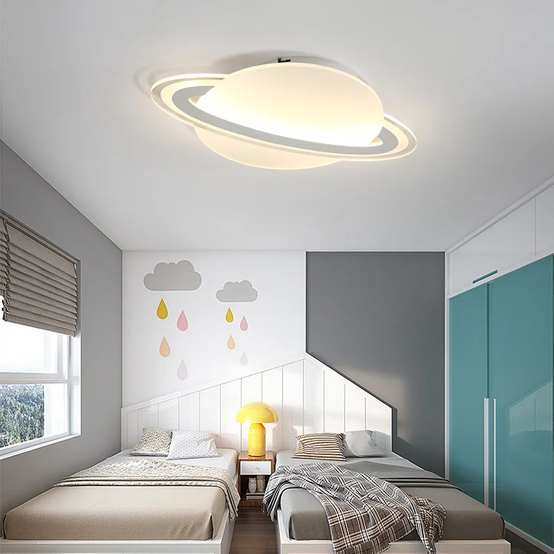 

Children's room lamp simple modern bedroom lamp boy and girl study ultra-thin elliptical cartoon planet led ceiling lamp WF1019