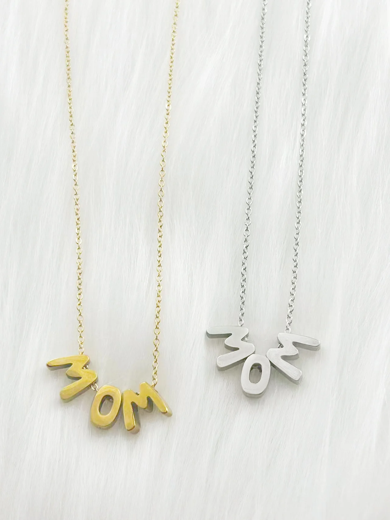 WOUWU العصرية نمط الذهب والفضة رسالة أمي ماما قلادة قلادة سلسلة المختنق اليدوية والمجوهرات هدية للأم #6