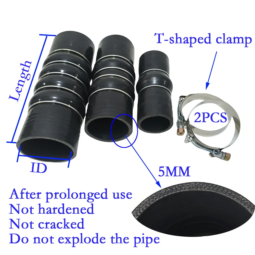 High quality T-shaped clamp+0-degree intercooler connecting hose camel hump pipe intake turbine silicone hose