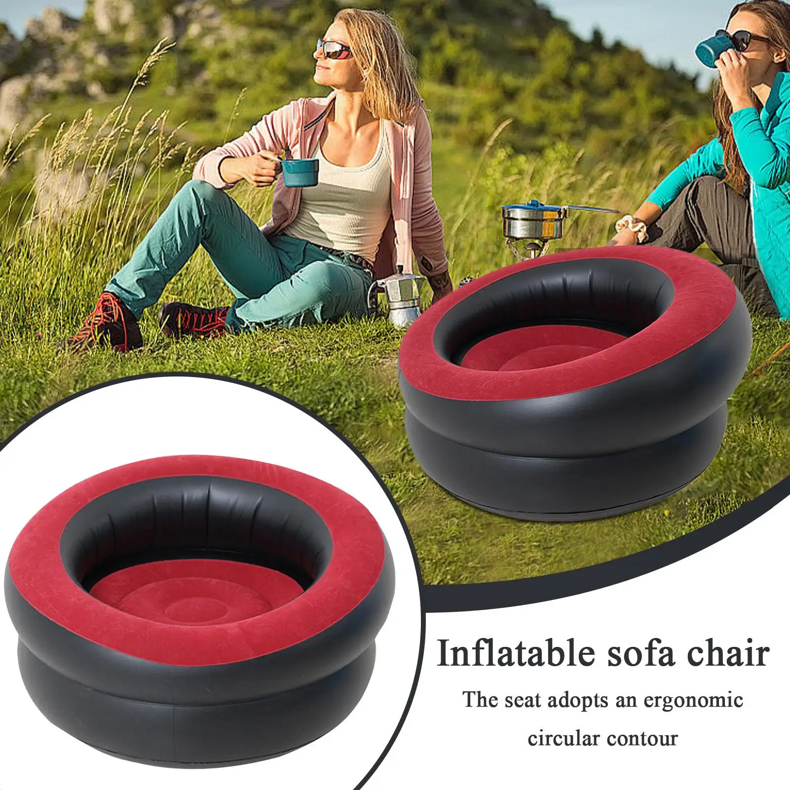 

Надувной диван-кресло, стулья для ленивого дивана, текстурированная флокированная мебель для кемпинга для ночного кино, спальни, гостиной, общежития