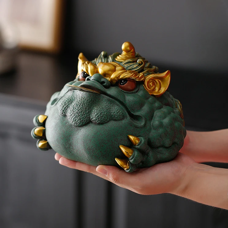 Chinese Style Golden Toad High-end Ornaments Creative Colorful Gold Rich Flowing Oil Home, Living Room, Tabletop Decoration