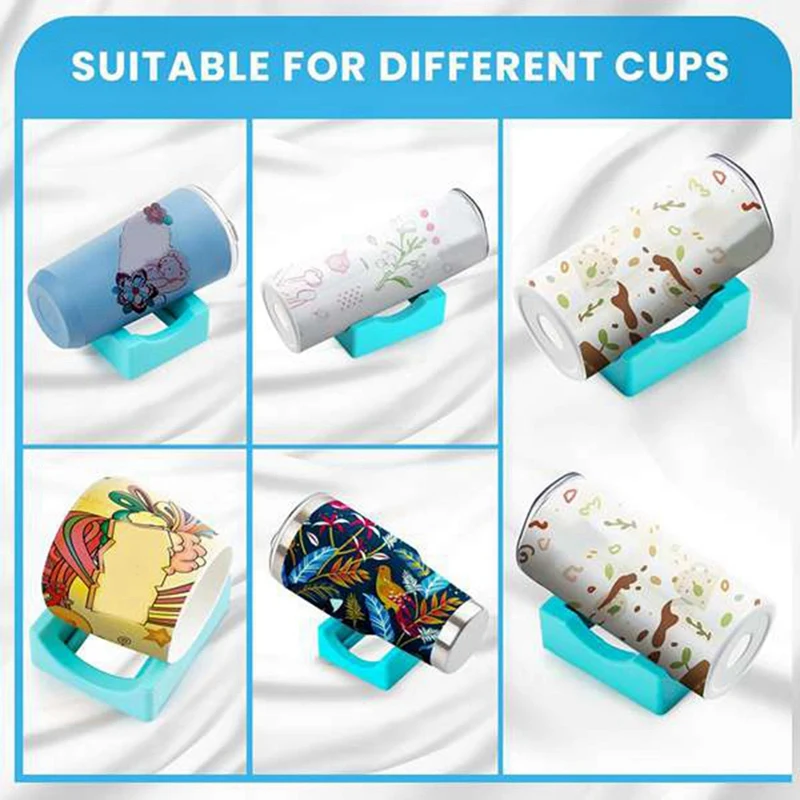 Cup Cradle For Tumblers, Silicone Tumbler Holder For Vinyl Decals, Tumbler Cradle Built-In Slot With Felt Edge Squeegee