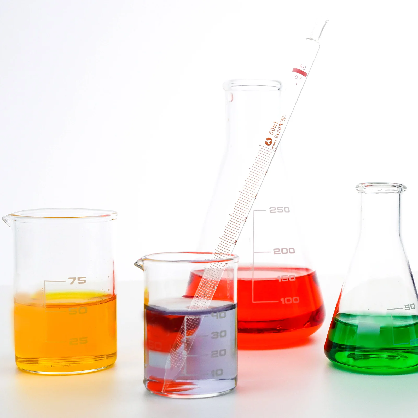 Glass Graduated Pipette Environment-friendly Glass Straw Experiment Straw Transfer Pipette Graduated Straw