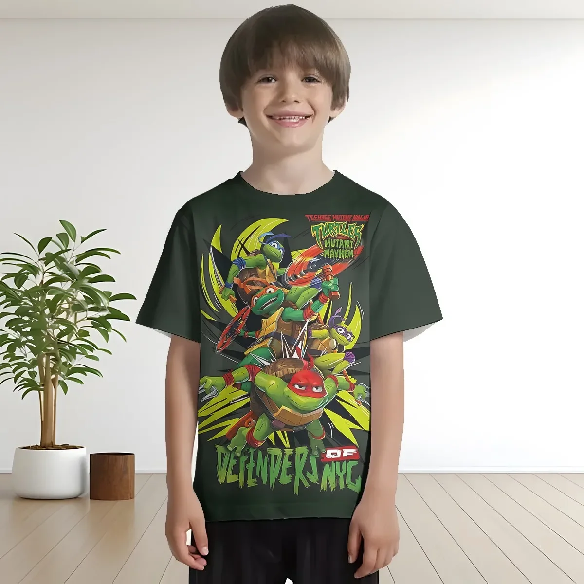 

Teenage Mutant Ninja Turtles Print Baby Clothing 5 to 14 Years Male Outdoor Clothes for Children Boy Girl Child T-Shirt Top