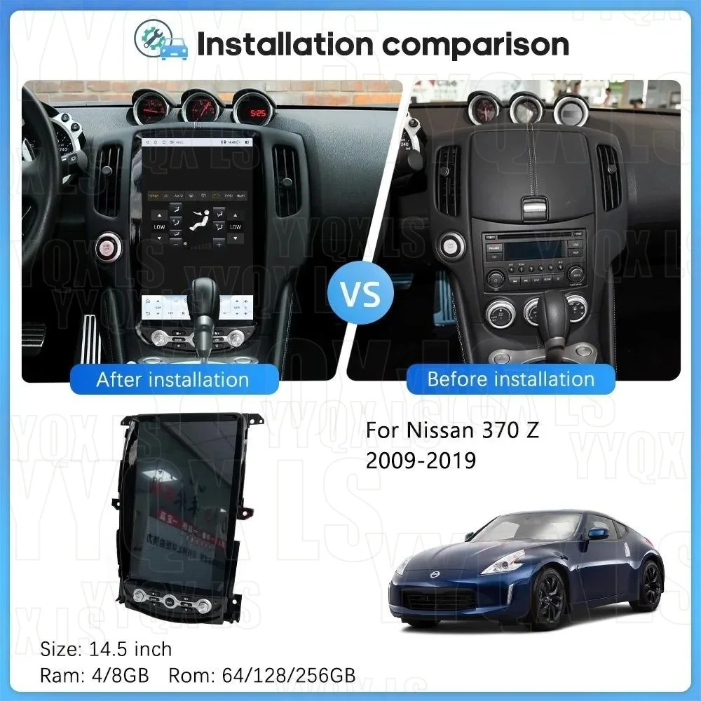 14.5‘’ Android Screen Radio Receiver For Nissan 370Z 2009 2010 2011 2012 2013-2021 GPS Navigation Intelligent System Head Unit