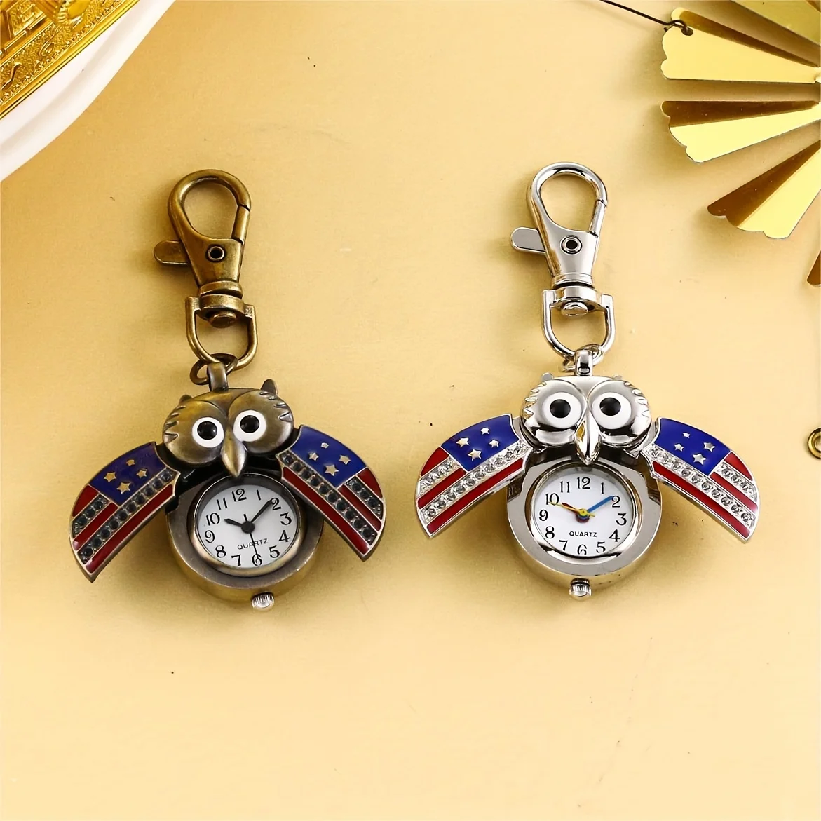 

Часы с брелоком в виде мультяшной совы, Винтажные белые Стальные наручные часы с подвеской в виде совы на шею