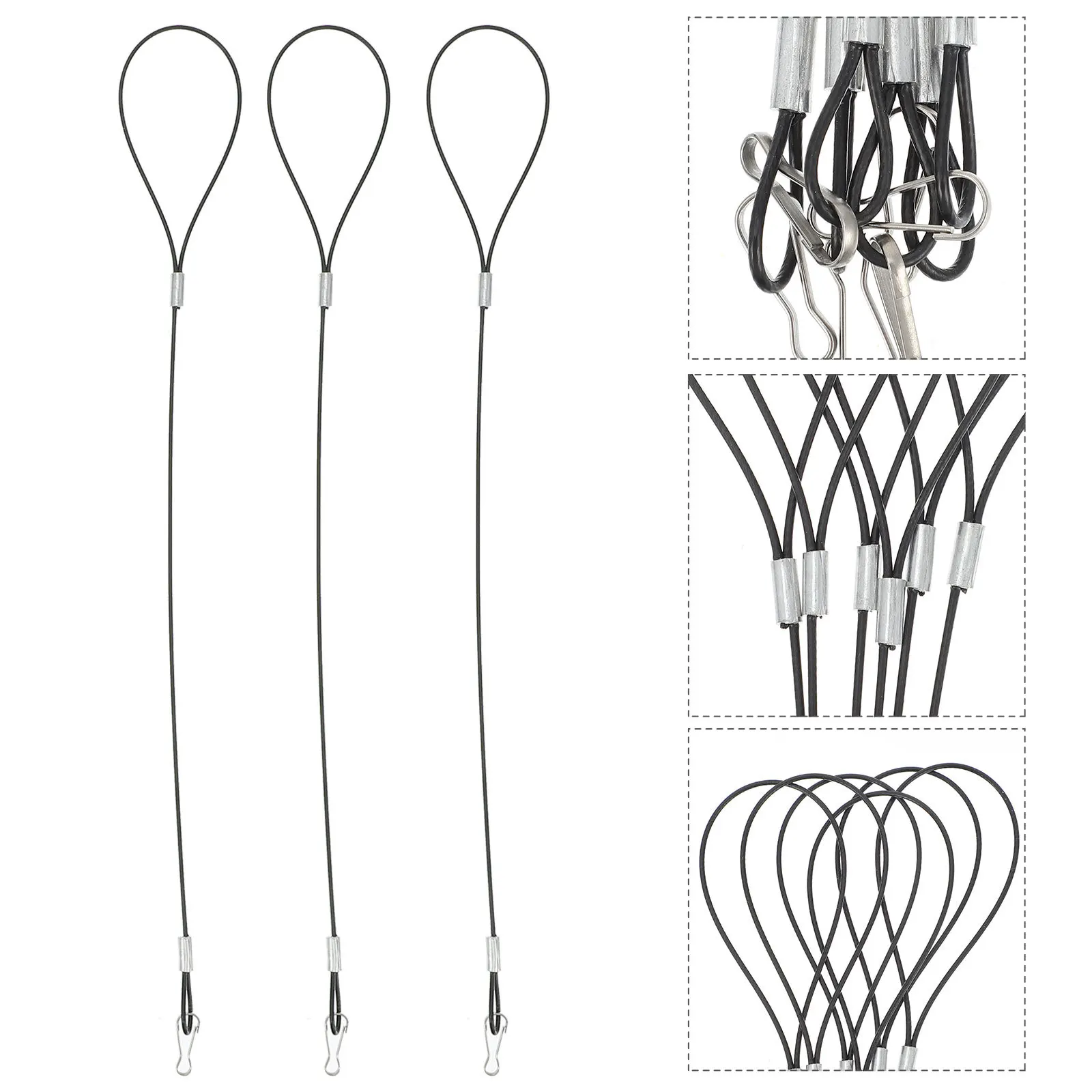 สายสลิงสแตนเลส 6 ชิ้น แบบแขวน ยืดหยุ่น ป้องกันการตัด ใช้งานได้หลากหลาย สำหรับโคมไฟบ้าน โคมไฟต้นไม้
