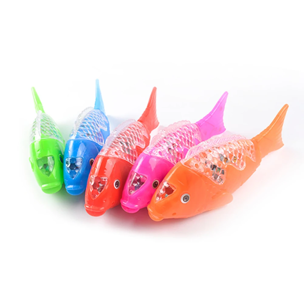 Kids Toy Simulated Swimming Electric Projection Colored Fish Light Music Free Swing Holiday Gift