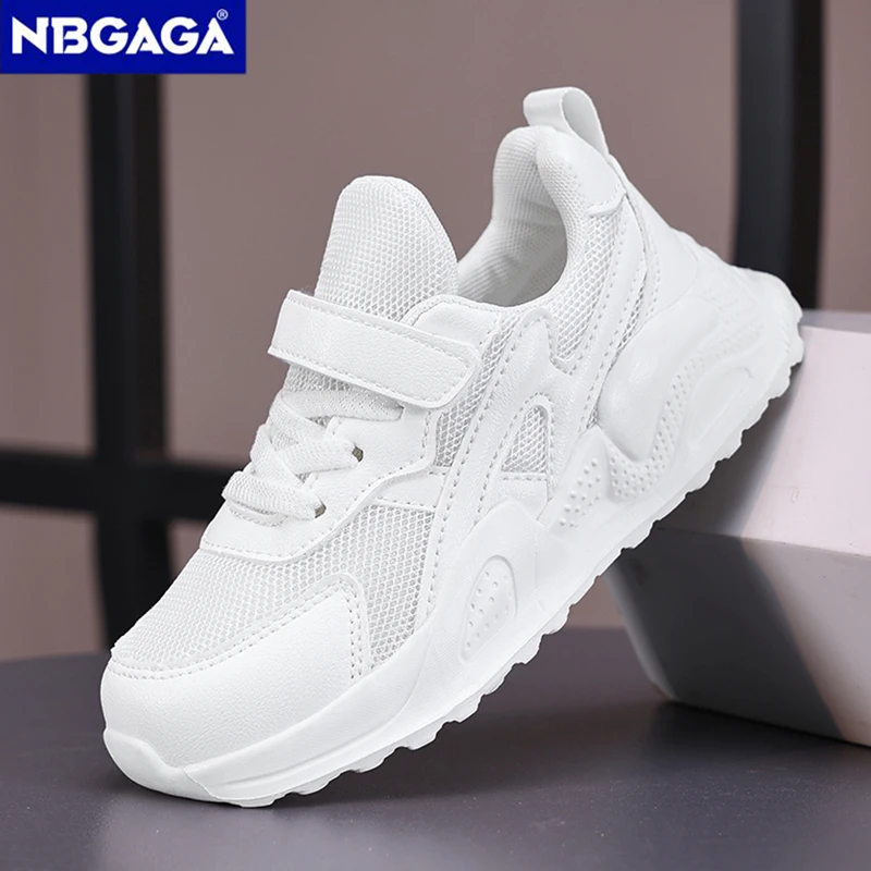 Lightweight Children Sneaker Boys Casual Shoes White Breathable Flat Student Walking Shoes Non-slip Kids Girl  Sports Tennis