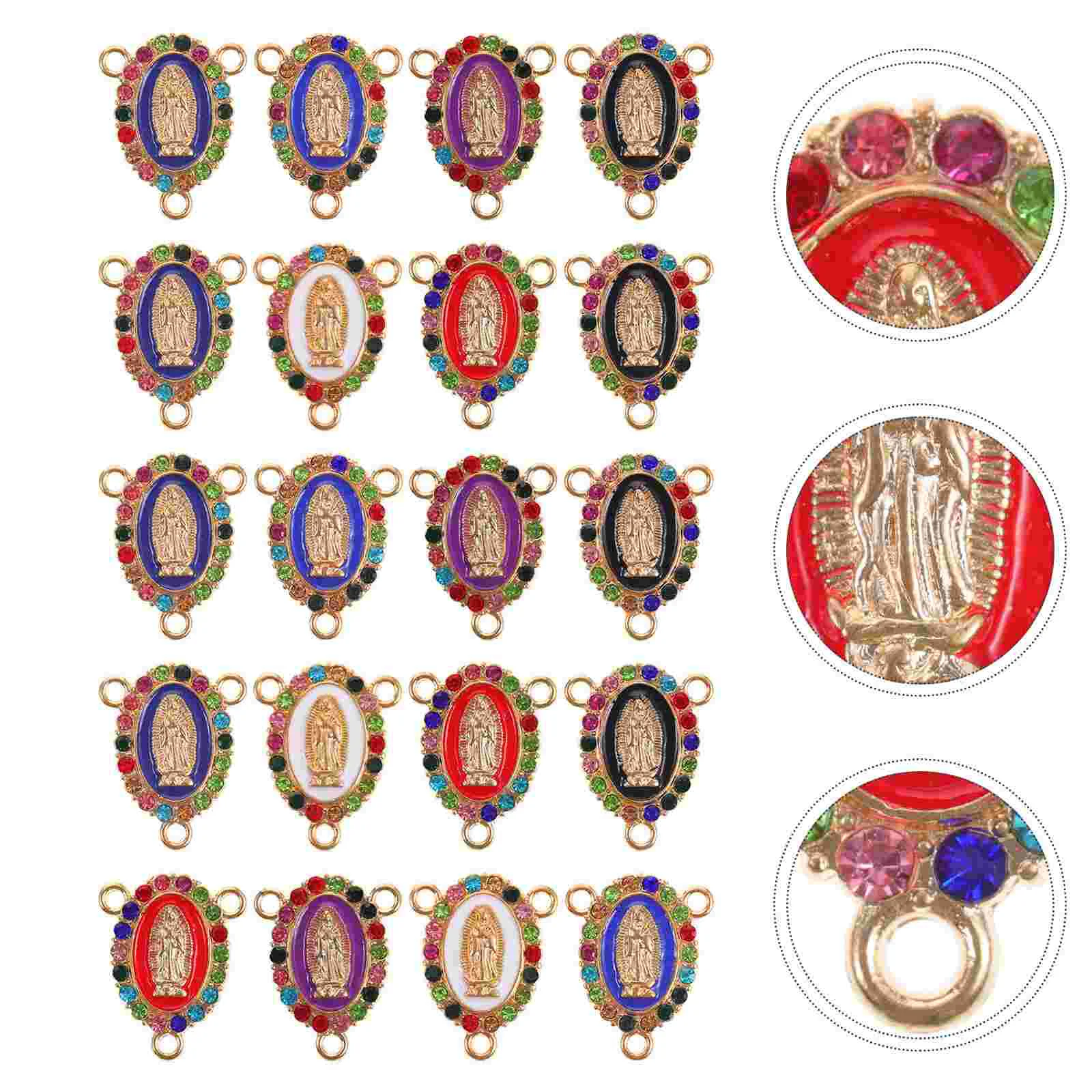 

24 Pcs Our Lady Pendant Virgin Mary Pendants Link Charms Connector Bracelet DIY Jewelry Accessory Alloy Jewelries
