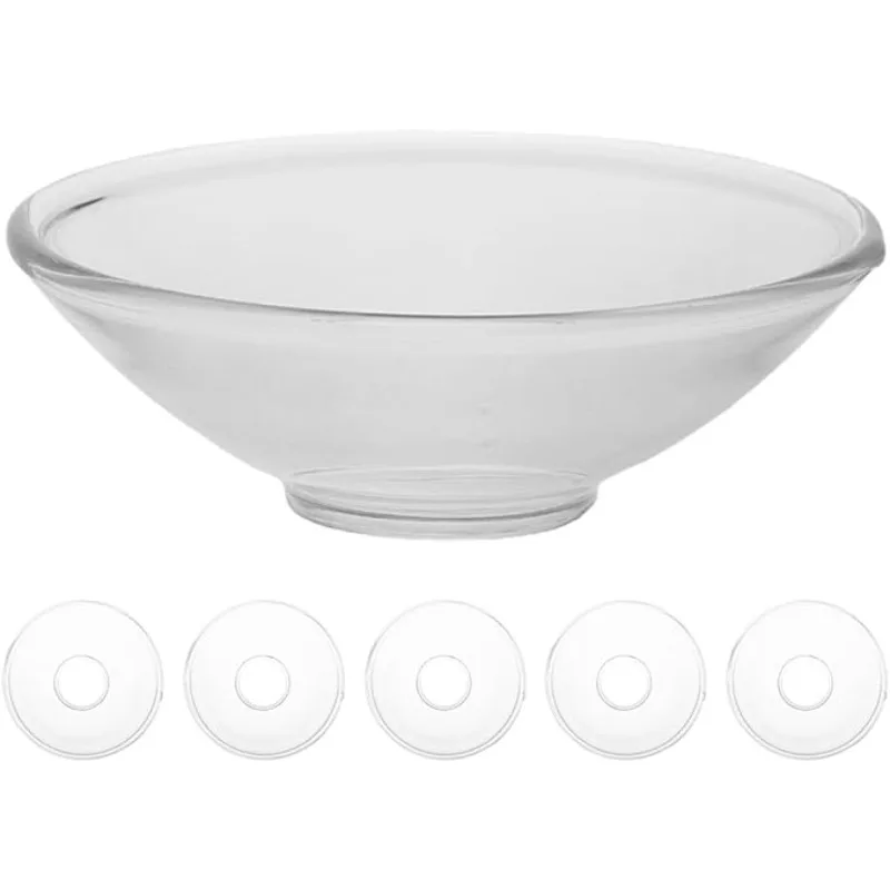6pcs Glass Candle Drip Protectors Wax Catchers for Taper Holders Reusable Bobeches for Weddings Transparent Wax Collection Rings