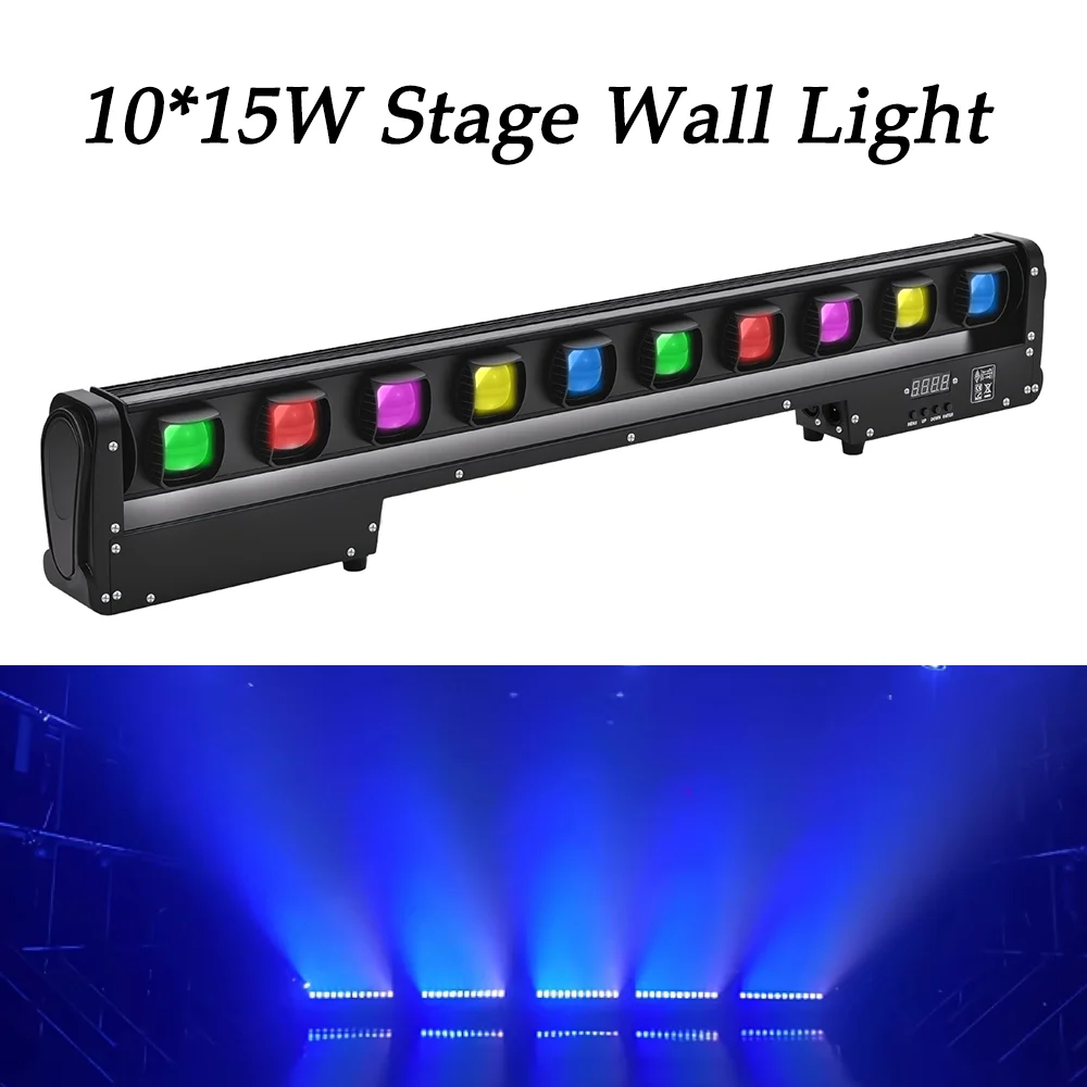 

10*15W Moving Head RGBW Color Strip Light Bar,Voice Control,DMX Control,Black Wall Lighting, For DJ Disco Stage Party Halloween