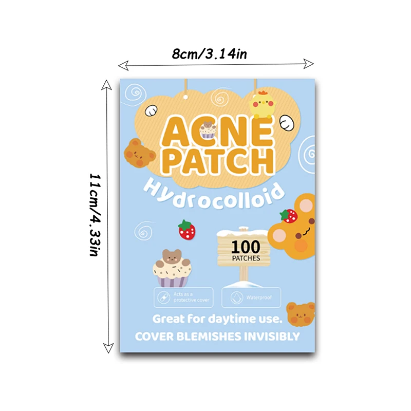 New 100pcs Bear Face Skin Care Acne Pimple Patch Invisible Professional Healing