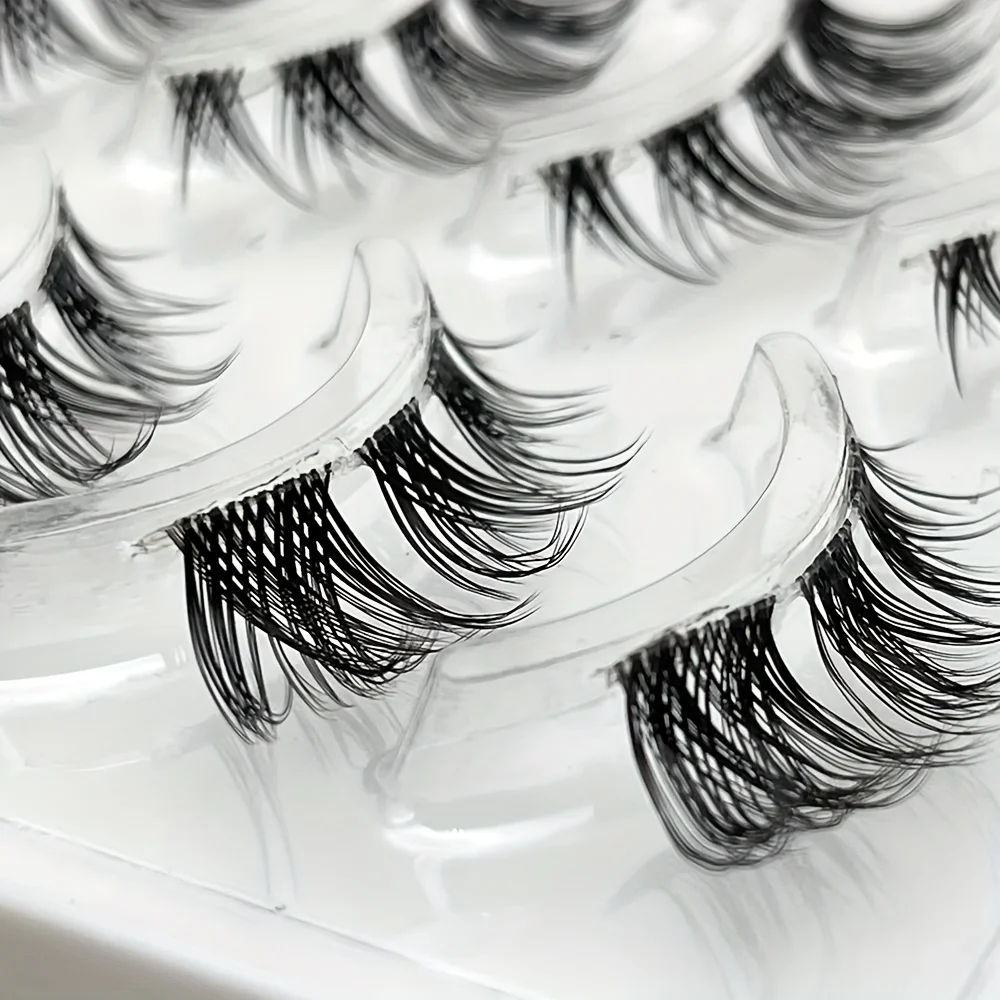 20 paia di ciglia finte, ciglia manga, ciglia finte visone 3D cosplay, ciglia corte naturali a striscia completa, stelo trasparente morbido Natu