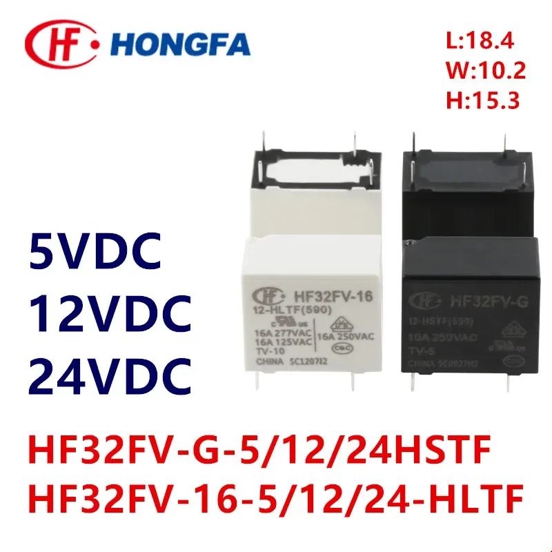 25 pz HF32FV -G-5-HSTF HF32FV-G-12-HSTF HF32FV-G-24-HSTF HF32FV-16 -5 12 24 HLTF 4pin 10A 16A 5V 12V 24V relè di potenza