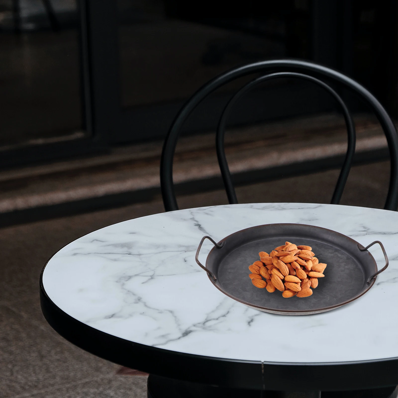 

1pc Wrought Iron Storage Tray Snack Plate Fruit Bread Jewelry Organizer Countertop Kitchen Bathroom Display Container