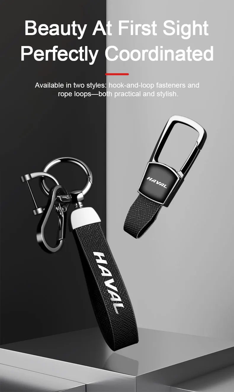 Fernbedienungs-Autoschlüsselhülle aus Leder für Great Wall Haval Jolion H9 H6 F7 F7X F7H H7 H8 GMW Dargo mit Metallhülle und Schlüsselanhänger – Detail 6