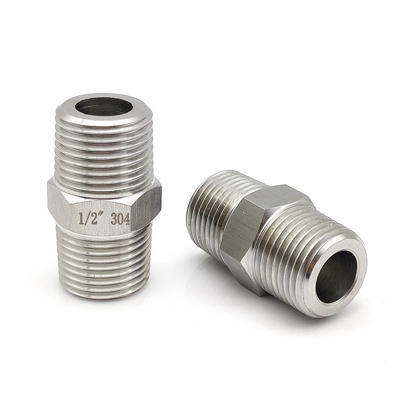 

M8 M10 M12 M14 M16 M18 M20 M22 Thread 304 Stainless Steel Hex Nipple High Pressure Pipe Fitting Connector Coupler