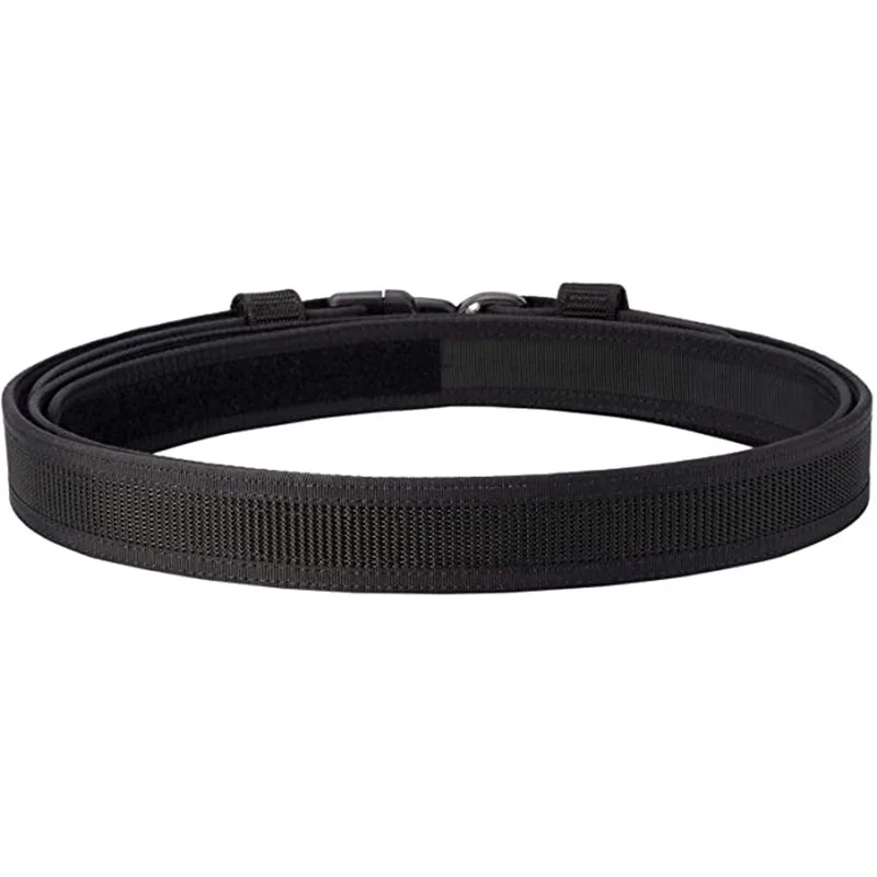 5cm Double Layer Thickened Outdoor Belt 130CM Nylon Tactical Duty Loop Lining Belt Combat Waist Support With Belt Keeper Black