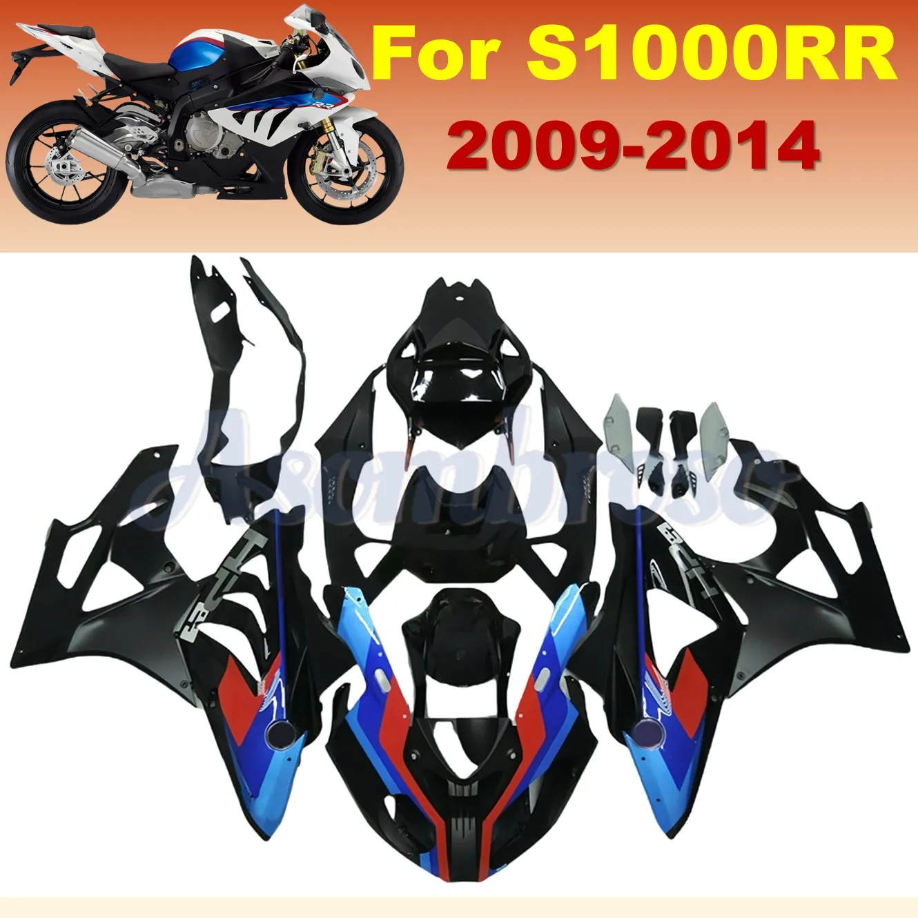 Motorcycle complete set Fairing kit for S1000RR 2009 2010 2011 2012 2013 2014 Premium Body Shell black red blue