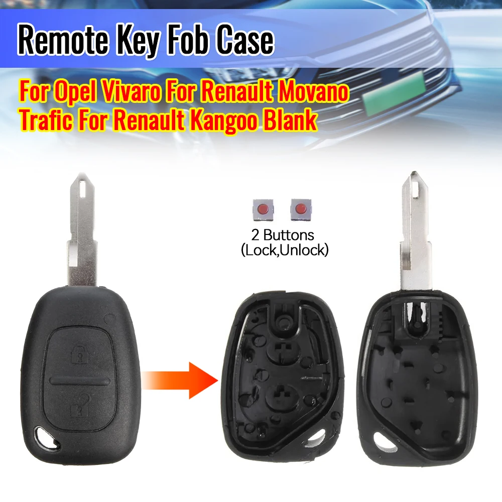 

1/2pcs Car 2 Button Key Shell Cover For Opel Vivaro For Renault Movano Trafic For Renault Kangoo Remote control key housing