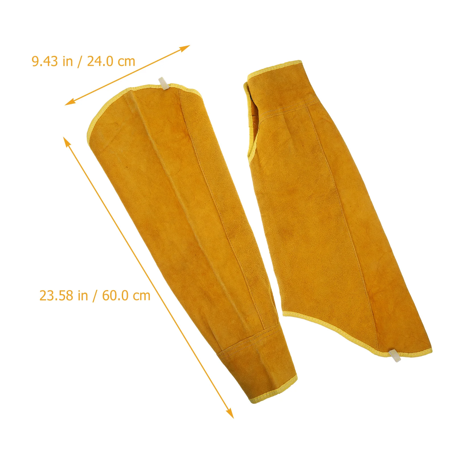 1Pair Protective Oversleeves Heavy Duty Welding Arm Guards Heat Resistant Fireproof Workwear Accessory for Industrial Use Yellow