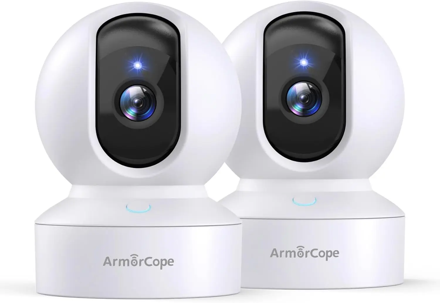 

2K HD Pet Camera with Phone App, 360° Pan/Tilt View, Night Vision, Motion Tracking Alarm - 2 Pack
