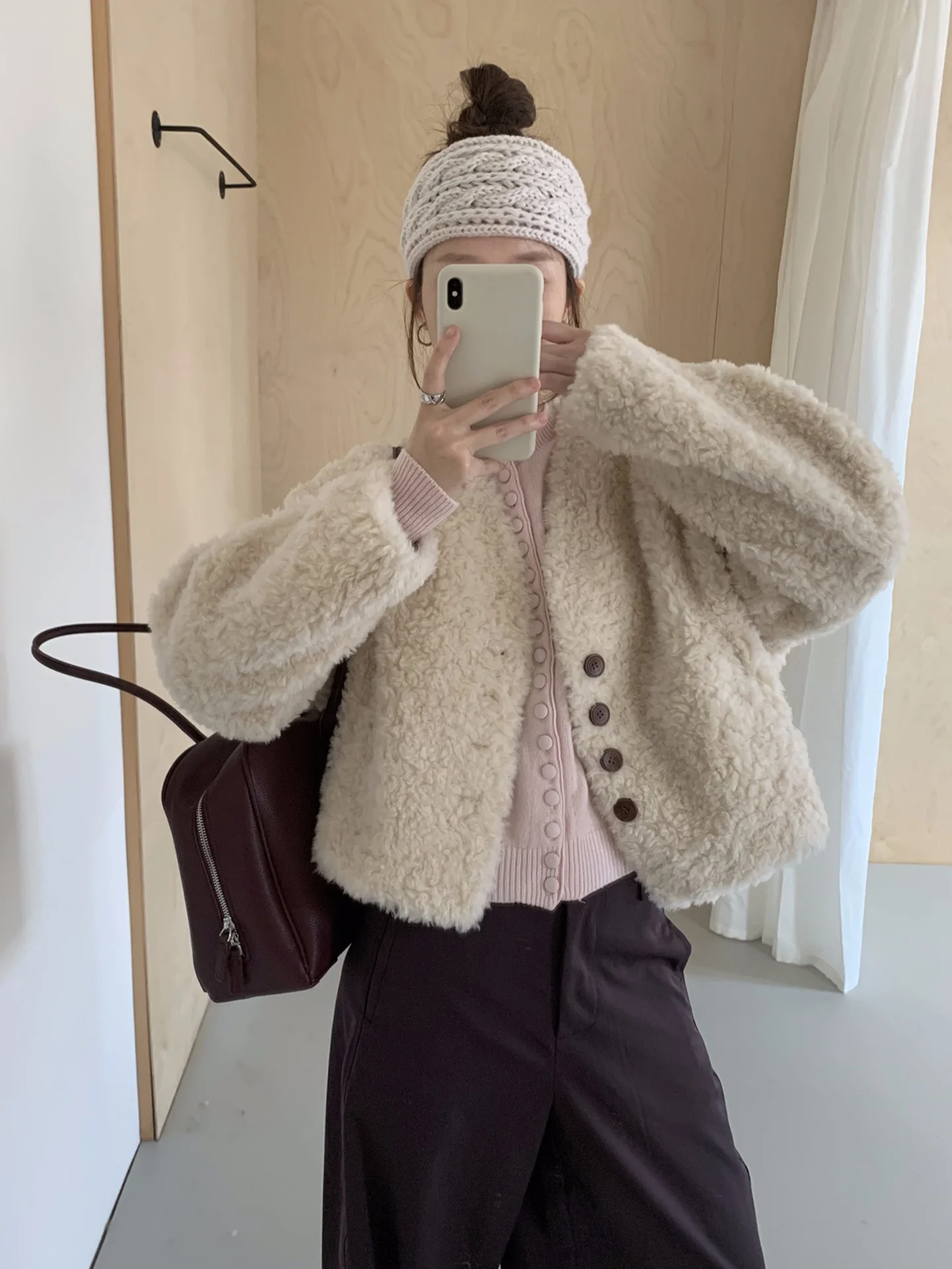 

Удобная однотонная верхняя одежда Thiened Long Sve, корейский свободный крой, зимний повседневный кардиган, модное теплое пальто