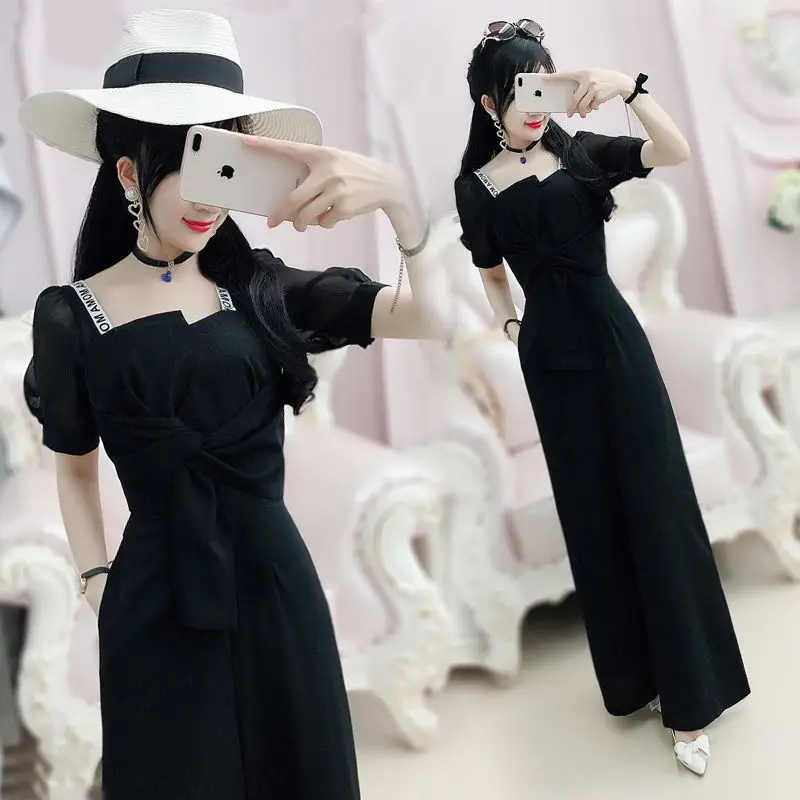 

Summer Women's Jumpsuit Black 2026 New Wide Leg Jumpsuit Pants