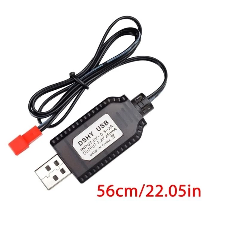 2PCS 7.2V USB كابل مع JST/SM2.0 2P موصلات بديل المكونات ل 7.2V NICD NIMH بطارية 55KC
