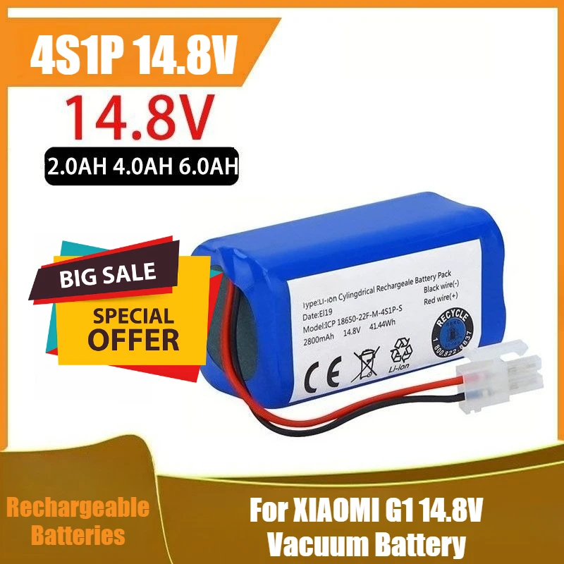 

4S1P 14.8V Lithium-ion Battery Pack for Xiaomi Robot Vacuum Mop Essential G1 MJ