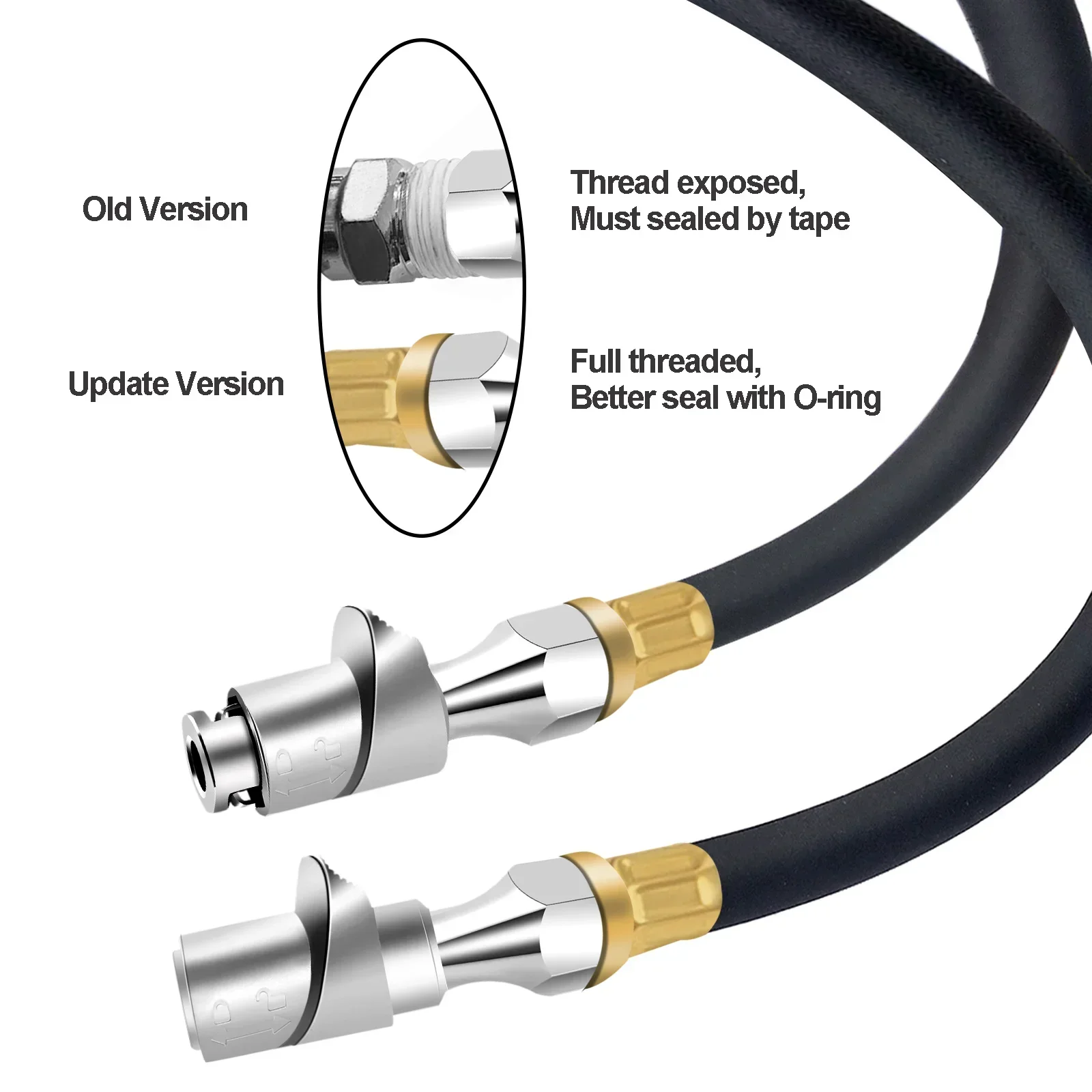 GODESON Lock On Air Chuck 1/4 FNPT Small Bore Brass Tire Air Chuck for Tire Inflator Gauge and Pneunatic Tool(Pack of 2)