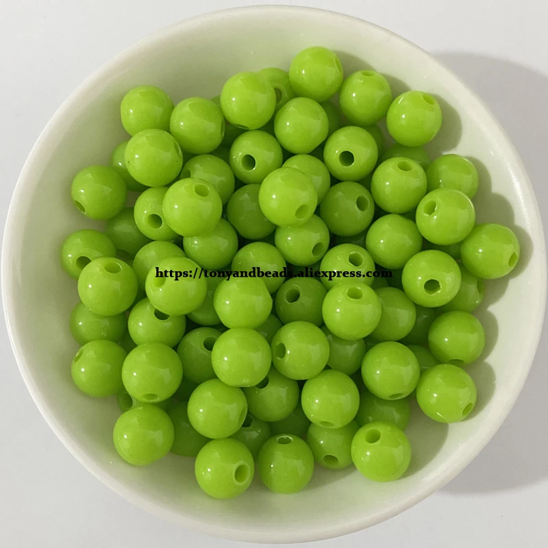 Undurchsichtige gemischte Acryl-Plastik-Abstandsperlen, glatt, rund, 5,5 mm, 7,5 mm, 9,5 mm, Größe wählbar, für Schmuckherstellung DIY – Detail 3
