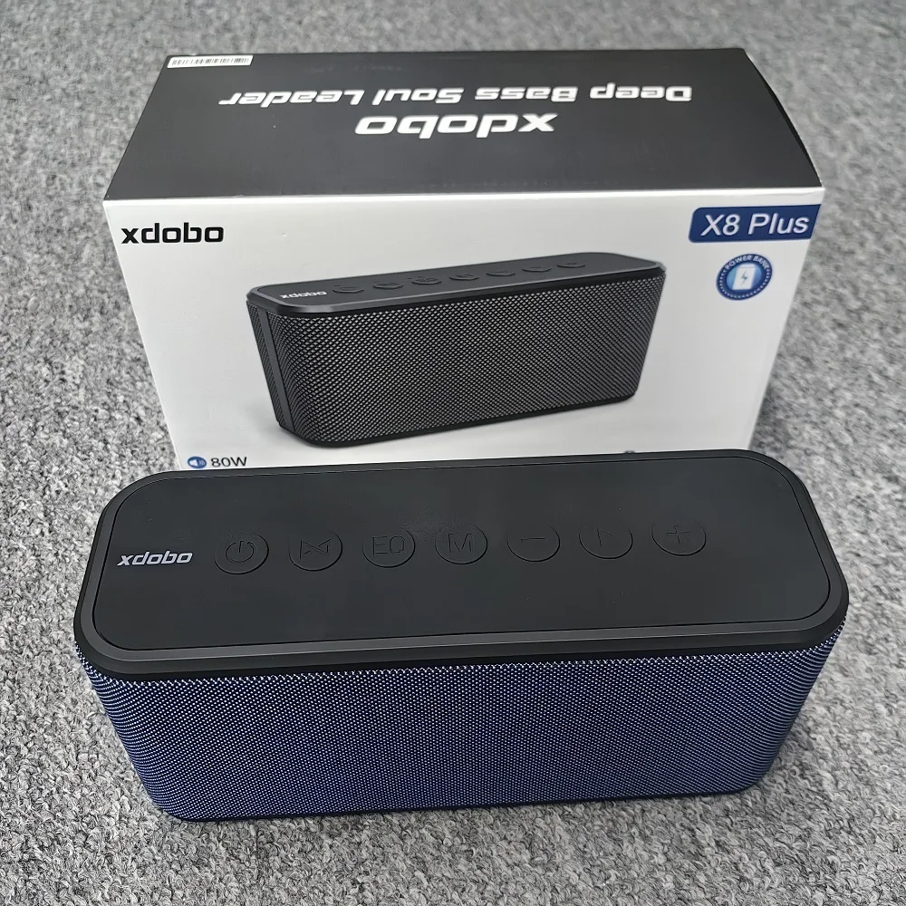 XDOBO X8 Plus Bluetooth Speaker 80W Portable TWS Wireless Subwoofer 10400mAh Power Bank Function USB/TF/AUX Music Play Camping