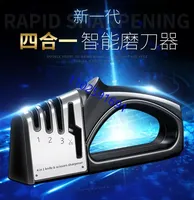 Kitchen Multi-function Quick Knife Grinder Sharpening Stone Household Manual Knife Sharpening Artifact Outdoor Gold and Steel