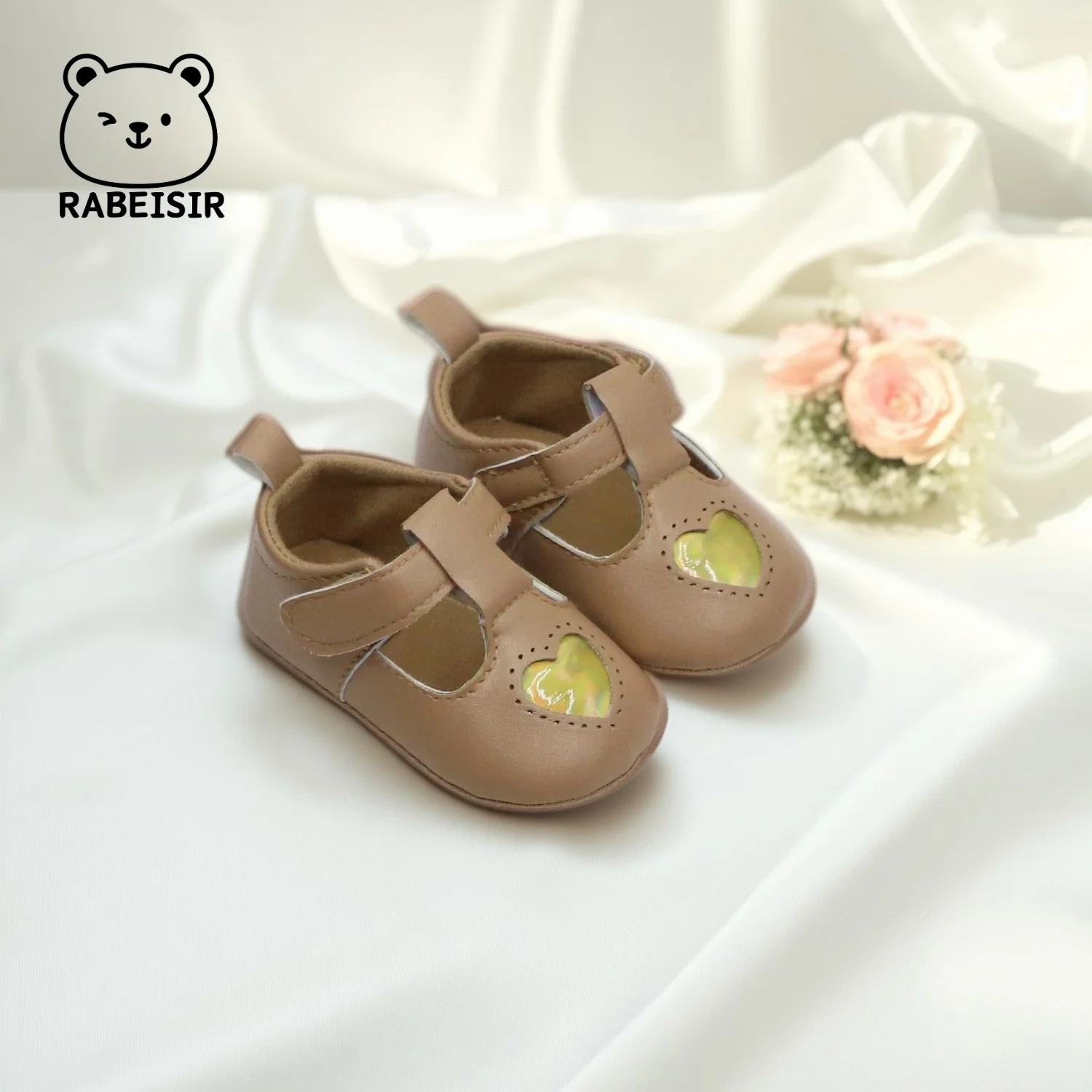 

Baby Girl Fashionable Love Leather Shoes Spring and Summer New Soft-Soled Baby Shoes Princess Shoes