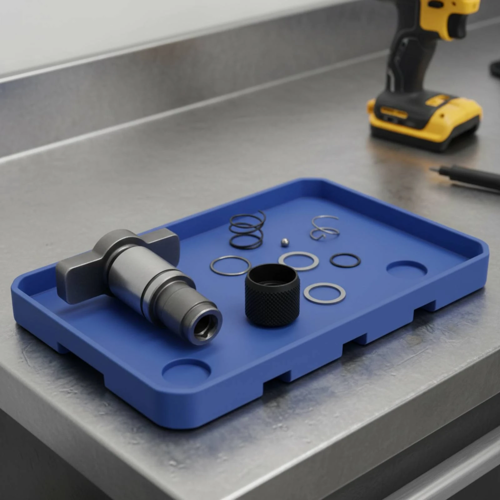 8 Pieces DCF885 Replacement Kit Sturdy Metal Percussive Driver Anvil Assembly Anvil Socket Kit Elastic Power Tool Part