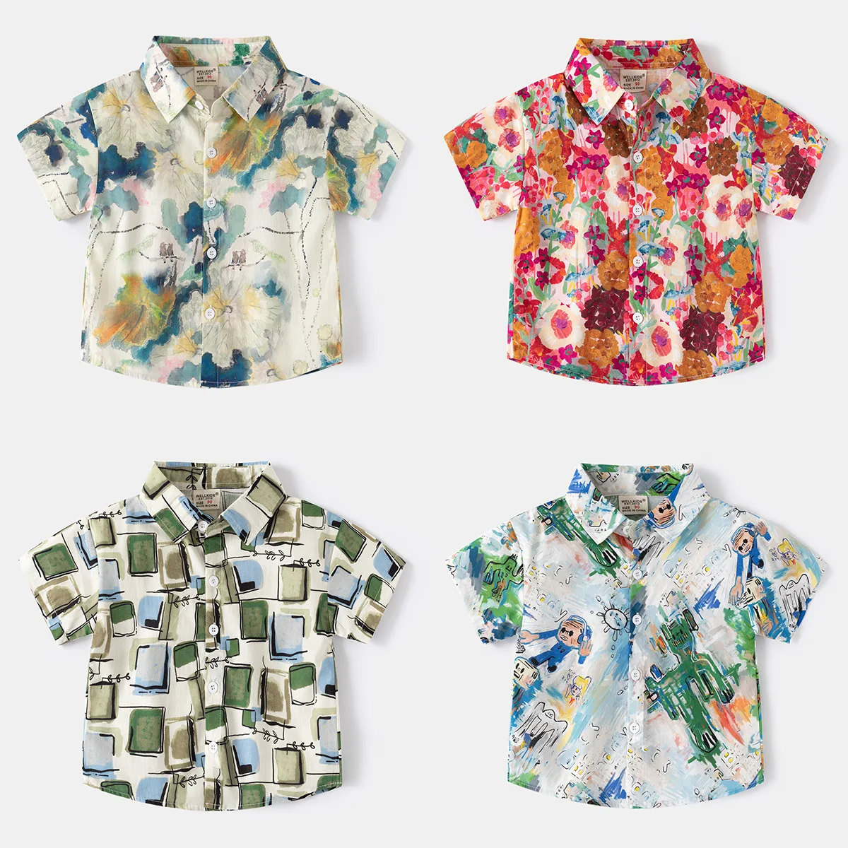 

Гавайские рубашки для маленьких мальчиков, милые детские топы, летняя детская одежда