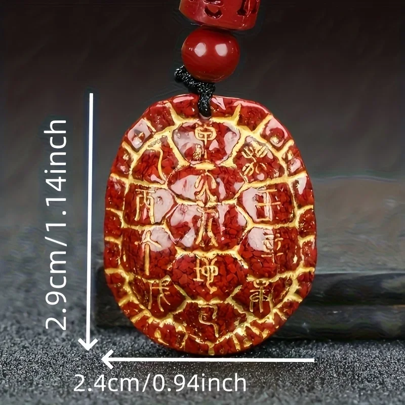 Vintage scripture cinnabar pendant accessories, crystal hot gold, lucky life, peace, and good luck pendant necklace