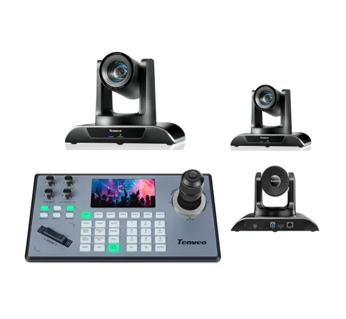 Tenveo Conference System Live Streaming Camera 20x Optical Zoom With NDI PTZ Controller And 4D Joystick IP Controller