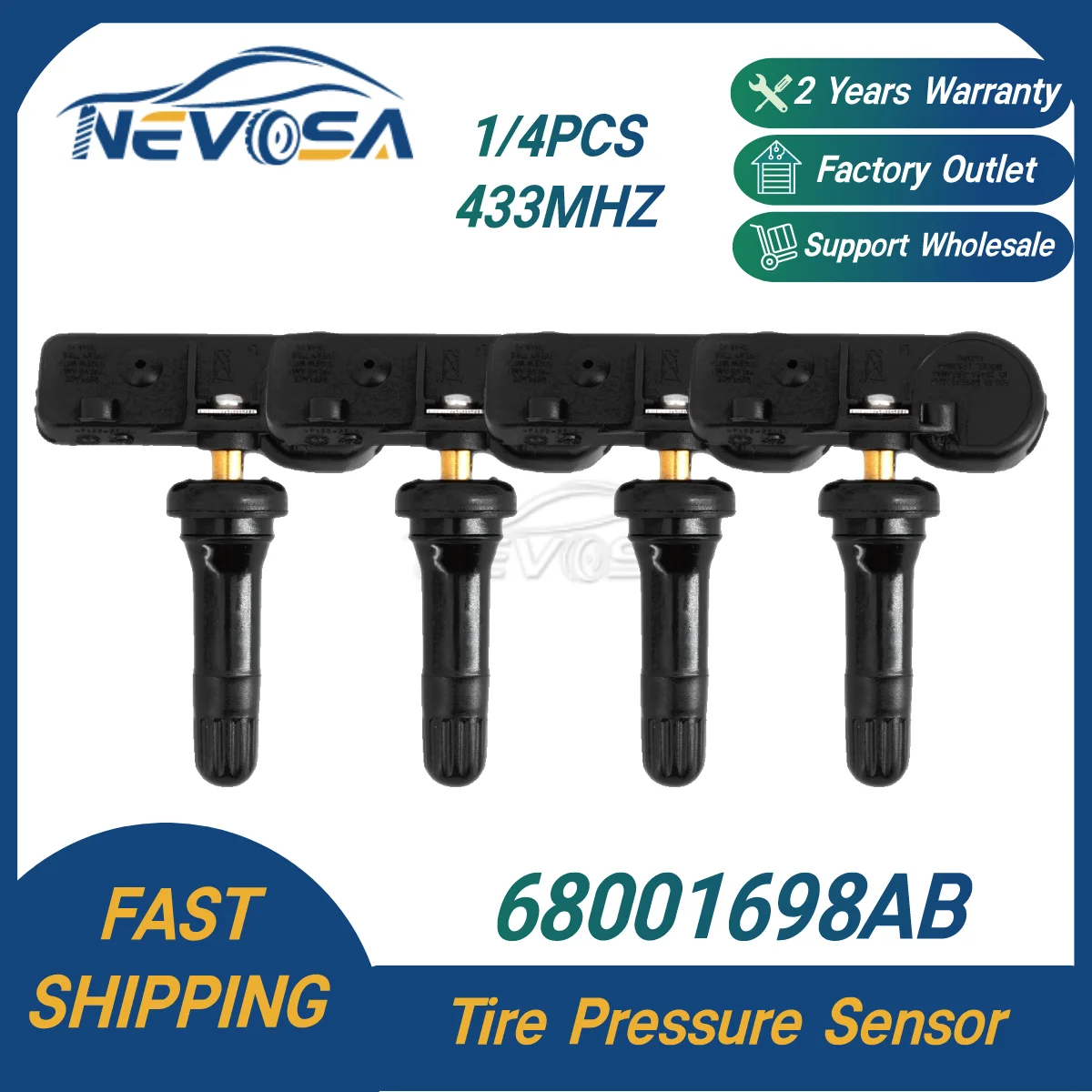 Nevosa 68001698AB 68078768AA 433MHz TPMS Senser For Chrysler Dodge Avenger Jeep Patriot  Car Tire Pressure Monitoring System