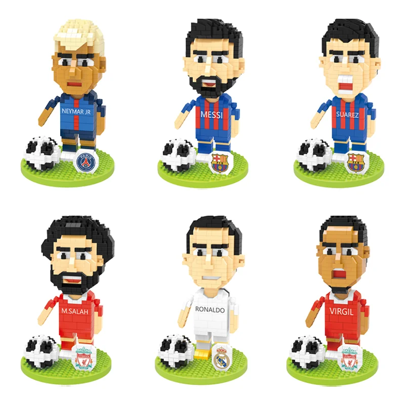 Football Star Figures Soccer Cristiano Ronaldo Lionel Messi Neymar Virgil Van Dijk Luis Suárez Mohamed Salah Toys Gift Decoratio