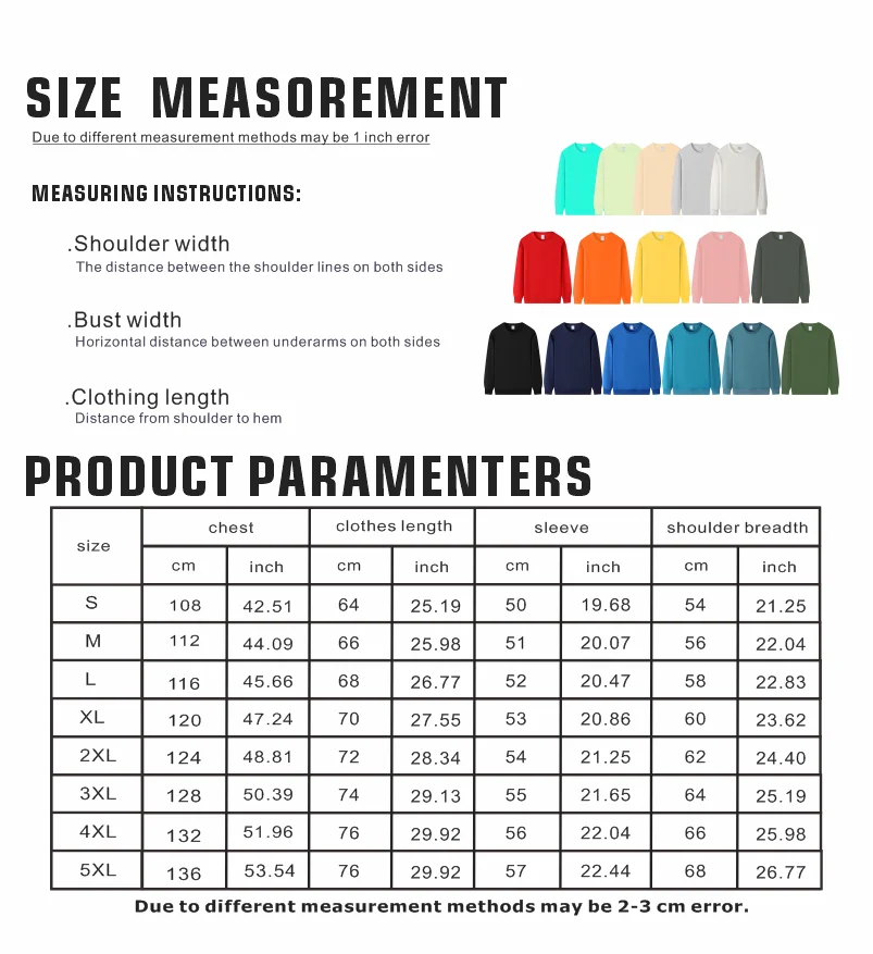 Customized Print Men Women Round-Neck Sweatshirt Loose Solid Color Classic Pullover Spring Autumn Fashion Personality Streetwear