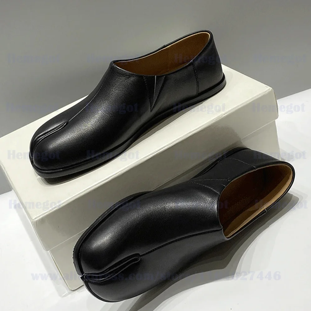 Chaussures en cuir fendu pour hommes, mocassins Tabi, chaussures simples, cuir souple, l'offre elles souples, chaussures plates solides, chaussures décontractées pour documents